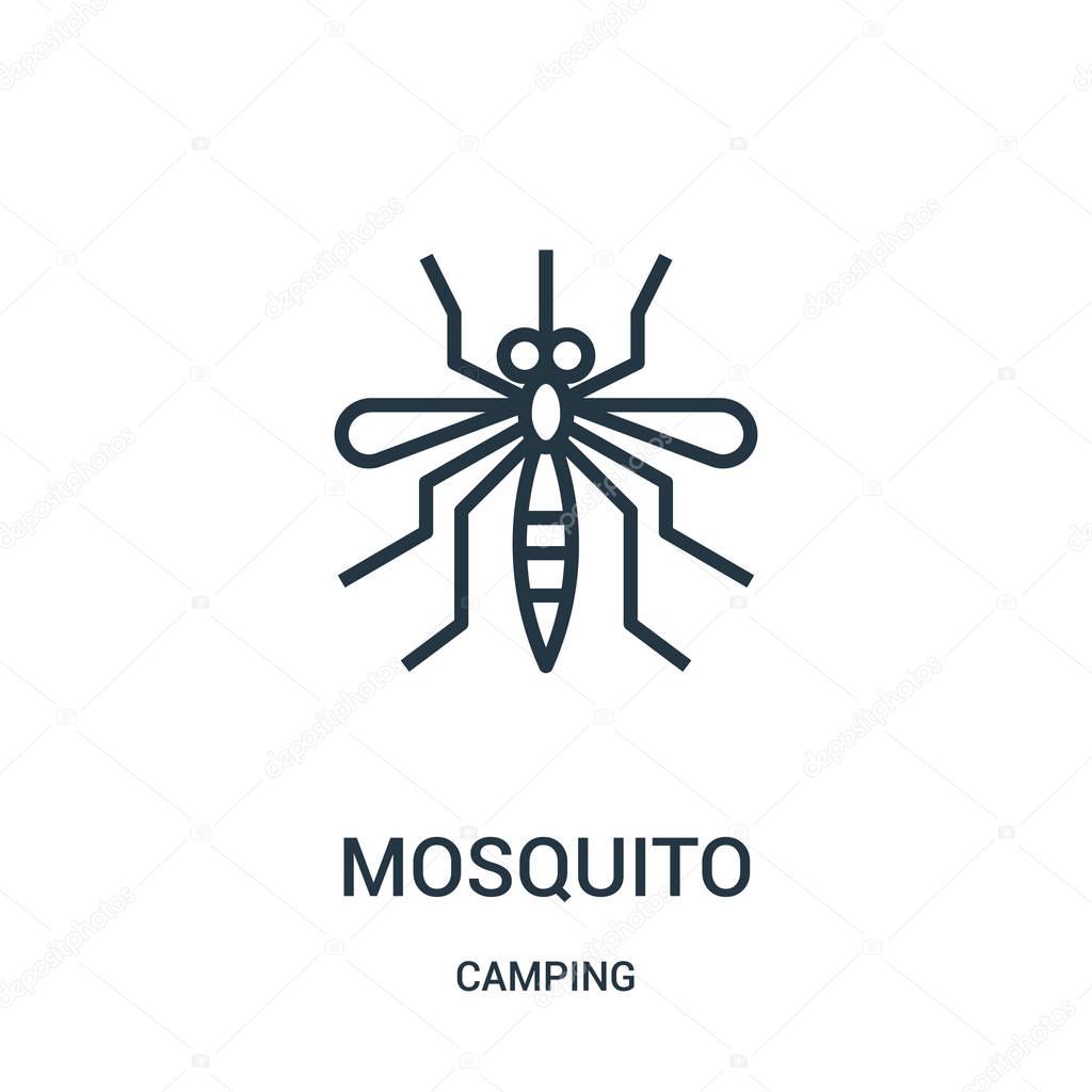mosquito icon vector from camping collection. Thin line mosquito outline icon vector illustration. Linear symbol.