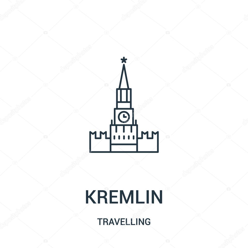 kremlin icon vector from travelling collection. Thin line kremlin outline icon vector illustration. Linear symbol.
