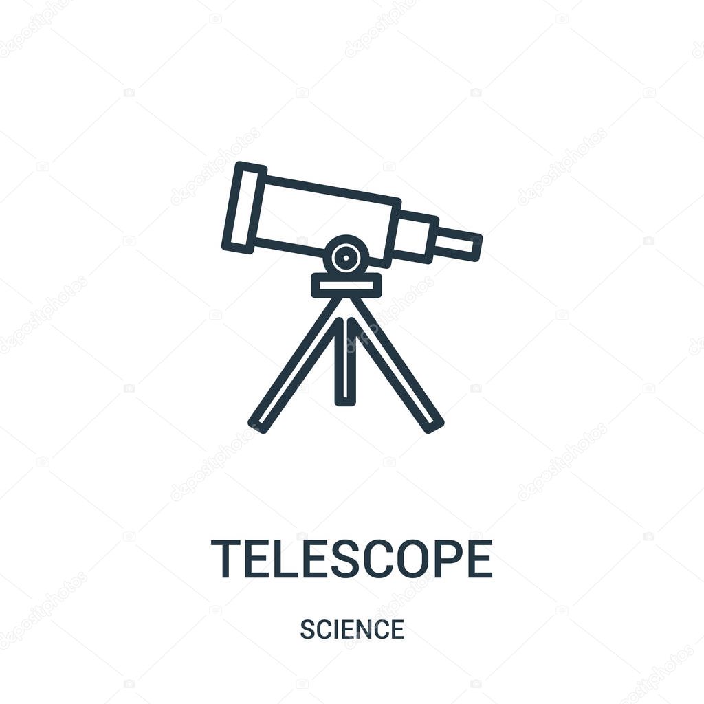 telescope icon vector from science collection. Thin line telescope outline icon vector illustration. Linear symbol.