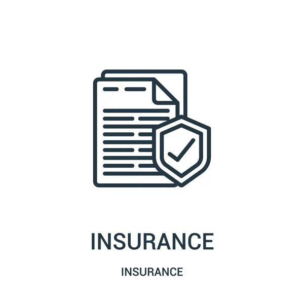 Vector icono de seguro de la colección de seguros. Línea delgada esquema de seguros icono ilustración vectorial. Símbolo lineal . — Vector de stock