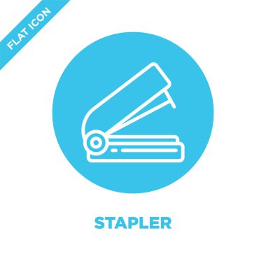 Zımba simge vektör Kırtasiye koleksiyonundan. İnce çizgi zımba anahat simgesini vektör çizim. Web ve mobil uygulamalar, logo, baskı ortamı kullanmak için doğrusal sembolü.