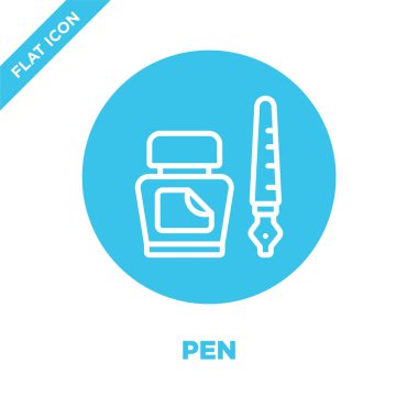 kalem simge vektör Kırtasiye koleksiyonundan. İnce çizgi kalem anahat simgesini vektör çizim. Web ve mobil uygulamalar, logo, baskı ortamı kullanmak için doğrusal sembolü.