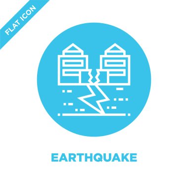 deprem simge vektör küresel ısınma koleksiyonundan. İnce çizgi deprem anahat simgesini vektör çizim. Web ve mobil uygulamalar, logo, baskı ortamı kullanmak için doğrusal sembolü.