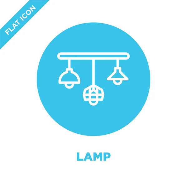 Lamp pictogram vector uit meubelen collectie. Dunne lijn lamp overzicht pictogram vectorillustratie. Lineaire symbool voor gebruik op het web en mobiele apps, logo, gedrukte media. — Stockvector