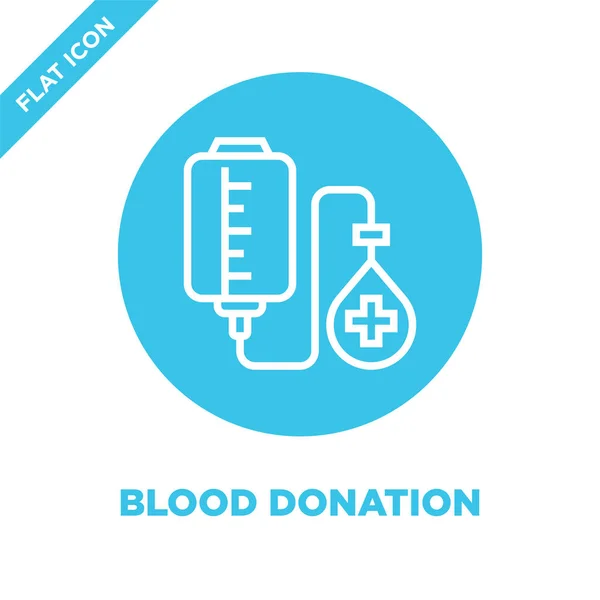 Blood donation icon vector from charity elements collection. Thin line blood donation outline icon vector  illustration. Linear symbol for use on web and mobile apps, logo, print media. — Stock Vector