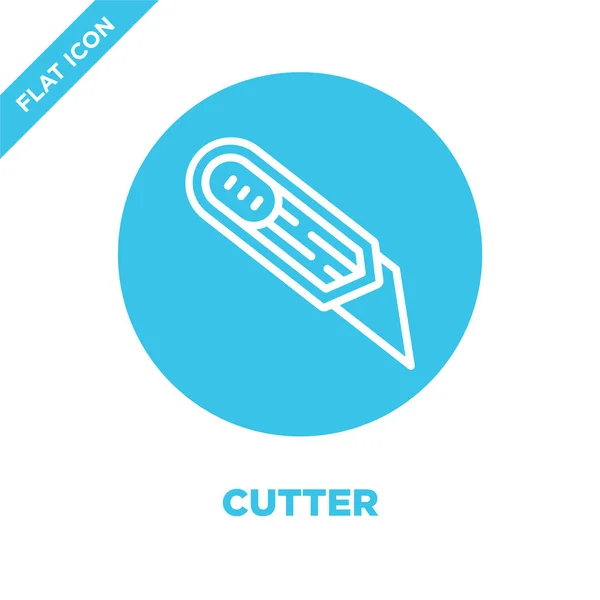 Cutter pictogram vector uit briefpapier collectie. Dunne lijn cutter overzicht pictogram vectorillustratie. Lineaire symbool voor gebruik op het web en mobiele apps, logo, gedrukte media. — Stockvector