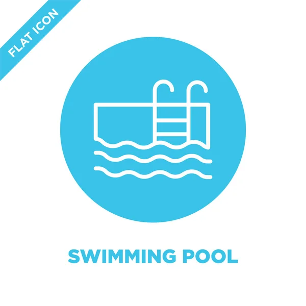 Swimmingpool-Symbolvektor aus der Kollektion der Jahreszeiten. Thin Line Swimmingpool Outline Icon Vektor Illustration. Lineares Symbol für Web- und Mobile-Apps, Logo, Printmedien. — Stockvektor