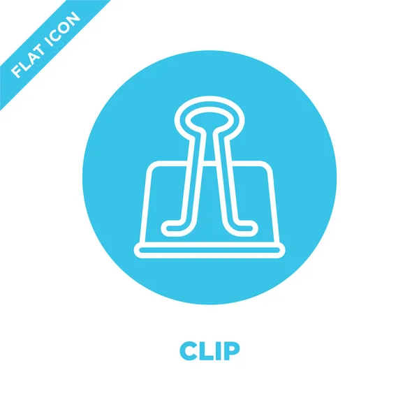 Clip pictogram vector uit briefpapier collectie. Dunne lijn clip overzicht pictogram vectorillustratie. Lineaire symbool voor gebruik op het web en mobiele apps, logo, gedrukte media. — Stockvector