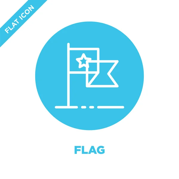 Flag icon vector from military collection. Thin line flag outline icon vector  illustration. Linear symbol for use on web and mobile apps, logo, print media. — Stock Vector