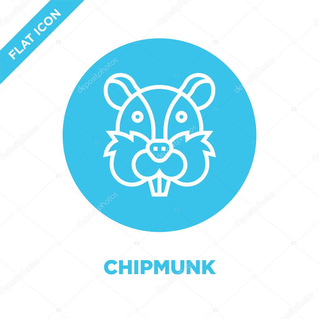 Chipmunk icon vector from animal head collection. Thin line chipmunk outline icon vector  illustration. Linear symbol for use on web and mobile apps, logo, print media.