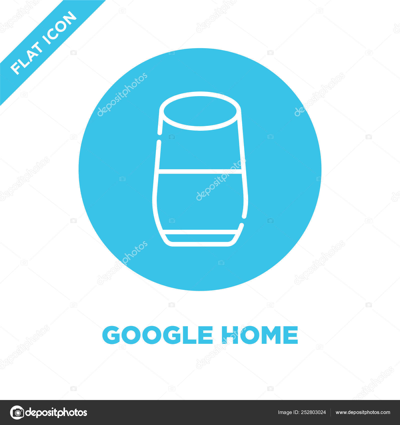 Google home icon vector from smart home collection. Thin line google