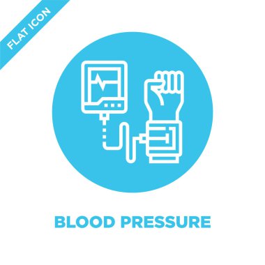 Kan basıncı simge vektör sağlıklı yaşam koleksiyonundan. İnce çizgi kan basıncı anahat simgesini vektör çizim. Web ve mobil uygulamalar, logo, baskı ortamı kullanmak için doğrusal sembolü.