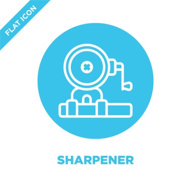 kalemtıraş simge vektör Kırtasiye koleksiyonundan. İnce çizgi kalemtıraş anahat simgesini vektör çizim. Web ve mobil uygulamalar, logo, baskı ortamı kullanmak için doğrusal sembolü.