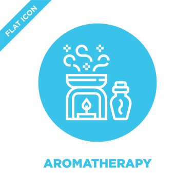 Aromaterapi simge vektör sağlıklı yaşam koleksiyonundan. İnce çizgi aromaterapi anahat simgesini vektör çizim. Web ve mobil uygulamalar, logo, baskı ortamı kullanmak için doğrusal sembolü.