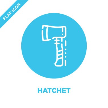 balta simge vektör kamp koleksiyonundan. İnce çizgi balta anahat simgesini vektör çizim. Web ve mobil uygulamalar, logo, baskı ortamı kullanmak için doğrusal sembolü.