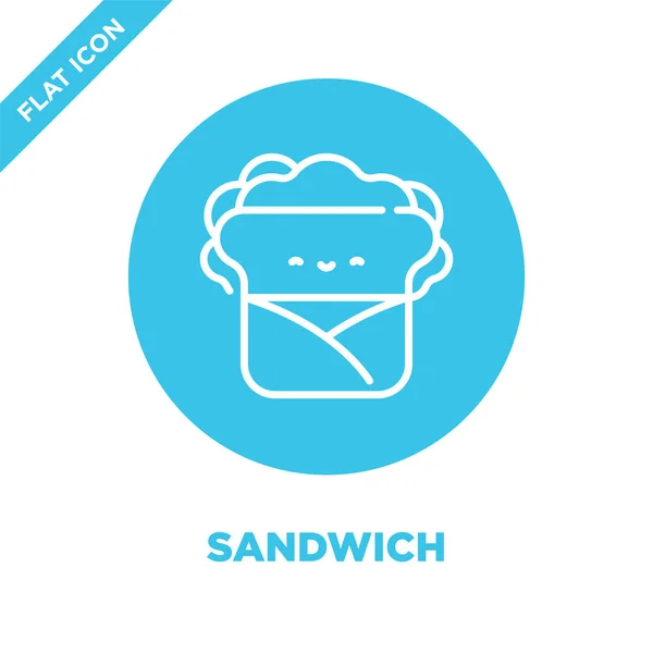 Sandwich pictogram vector uit take away collectie. Dunne lijn sandwich overzicht pictogram vectorillustratie. Lineaire symbool voor gebruik op het web en mobiele apps, logo, gedrukte media. — Stockvector