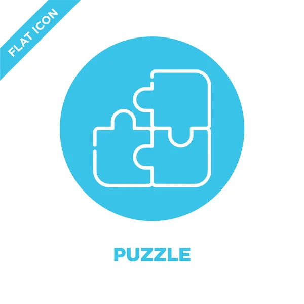 Puzzle icon vector from baby toys collection. Thin line puzzle outline icon vector  illustration. Linear symbol for use on web and mobile apps, logo, print media. — Stock Vector