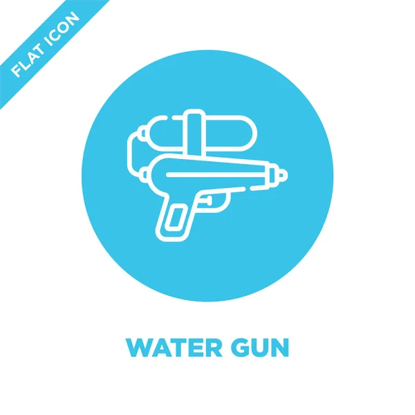 Вектор иконок водяного пистолета из коллекции детских игрушек. Тонкая линия водяного пистолета очерчивает векторную иллюстрацию. Линейный символ для использования в веб и мобильных приложениях, логотипе, печатных СМИ . — стоковый вектор