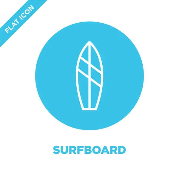 Surfplank pictogram vector uit seizoenen collectie. Dunne lijn surfplank overzicht pictogram vectorillustratie. Lineaire symbool voor gebruik op het web en mobiele apps, logo, gedrukte media. — Stockvector