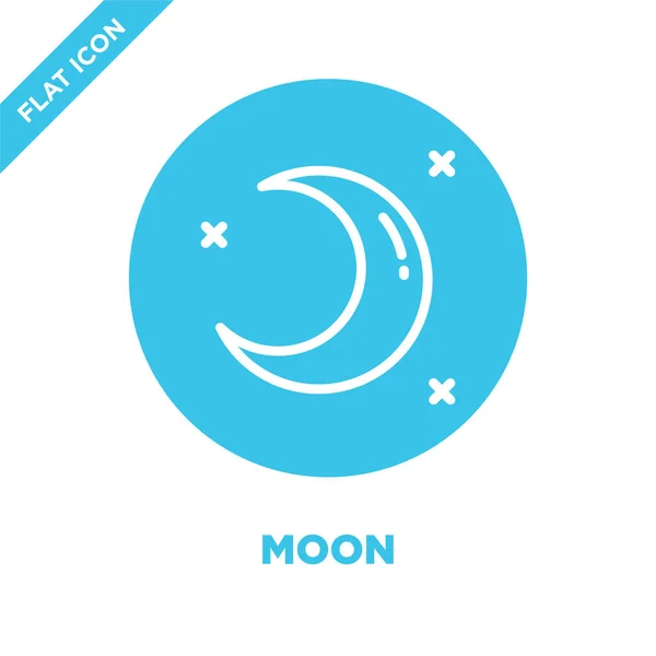 Mondsymbolvektor aus der Wettersammlung. dünne Linie Mond umreißt Symbol Vektor Illustration. Lineares Symbol für Web- und Mobile-Apps, Logo, Printmedien. — Stockvektor