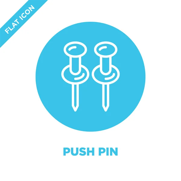 push pin icon vector from stationery collection. Thin line push pin outline icon vector  illustration. Linear symbol for use on web and mobile apps, logo, print media.