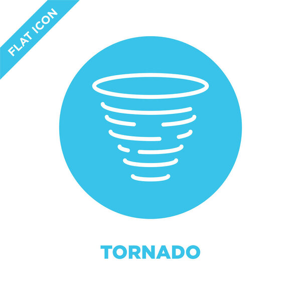 tornado icon vector from weather collection. Thin line tornado outline icon vector  illustration. Linear symbol for use on web and mobile apps, logo, print media.