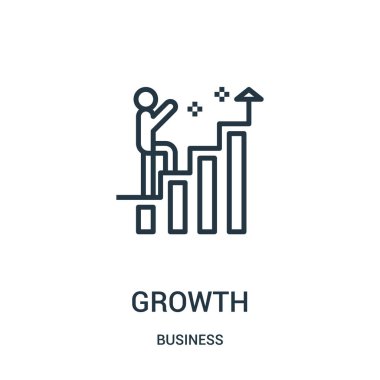 büyüme simge vektör iş koleksiyonundan. İnce çizgi büyüme anahat simgesini vektör çizim. Web ve mobil uygulamalar, logo, baskı ortamı kullanmak için doğrusal sembolü.