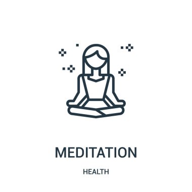 meditasyon simge vektör sağlık koleksiyonundan. İnce çizgi meditasyon anahat simgesini vektör çizim. Web ve mobil uygulamalar, logo, baskı ortamı kullanmak için doğrusal sembolü.