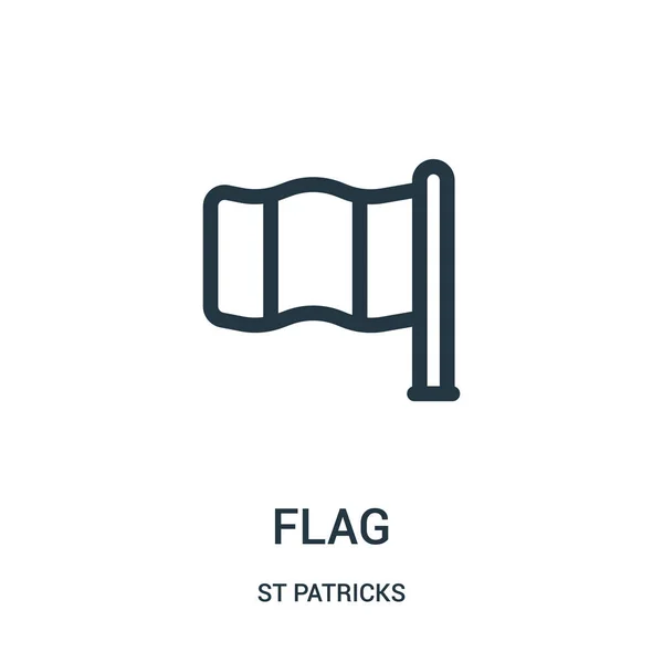 Flag icon vector from st patricks collection. Linha fina bandeira esboço ícone vetor ilustração. Símbolo linear para uso em aplicativos web e móveis, logotipo, mídia impressa . — Vetor de Stock