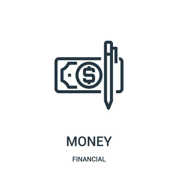 Money icon vector from financial collection. Thin line money outline icon vector illustration. Linear symbol for use on web and mobile apps, logo, print media. — Stock Vector