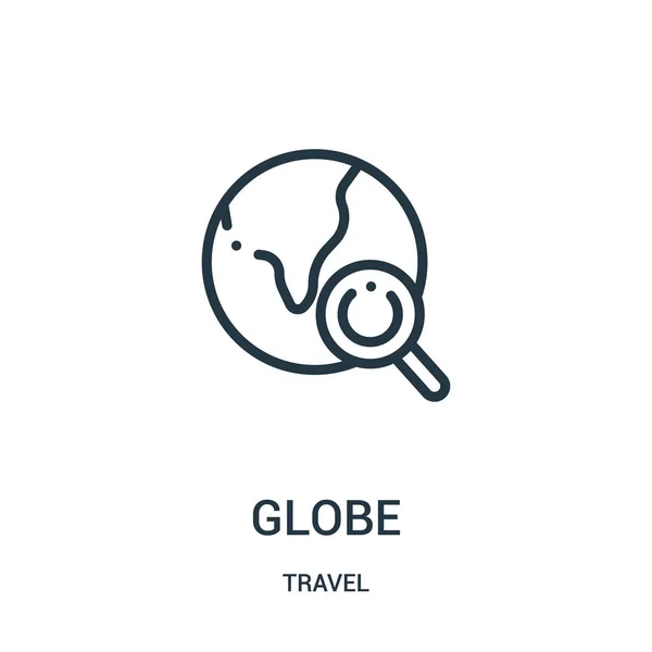Globe ikona Vektor z kolekce cestování. Tenká linie osnovy zeměkoule ikonu vektorové ilustrace. Lineární symbol pro použití na web a mobilní aplikace, logo, tisková média. — Stockový vektor