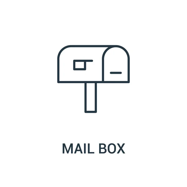 Posta kutusu simge vektör reklamlar koleksiyonundan. İnce çizgi posta kutusu anahat simgesini vektör çizim. Web ve mobil uygulamalar, logo, baskı ortamı kullanmak için doğrusal sembolü. — Stok Vektör