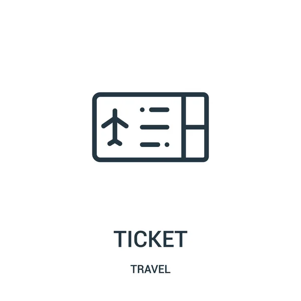 Icône de billet vecteur de la collection de voyage. Illustration vectorielle d'icône de contour de ticket de ligne mince. Symbole linéaire pour utilisation sur applications web et mobiles, logo, médias imprimés . — Image vectorielle