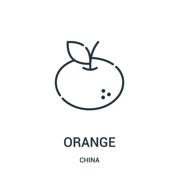 Vetor ícone laranja da coleção china. Linha fina laranja contorno ícone vetor ilustração. Símbolo linear para uso em aplicativos web e móveis, logotipo, mídia impressa . —  Vetores de Stock