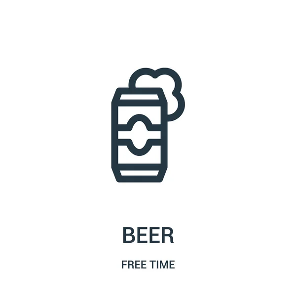 Vector icono de cerveza de la colección de tiempo libre. Ilustración vectorial delgada línea cerveza contorno icono. Símbolo lineal para su uso en aplicaciones web y móviles, logotipo, medios impresos . — Vector de stock