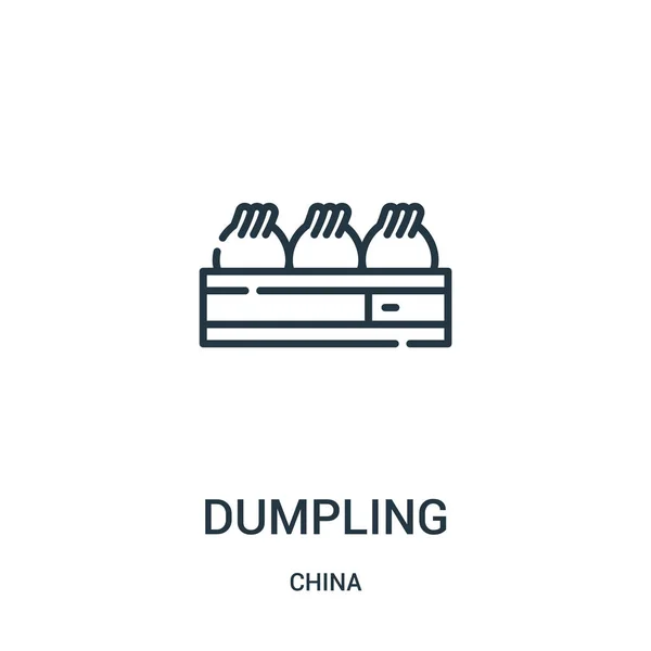 Dumpling vector icono de la colección china. Ilustración de vectores de iconos de líneas delgadas de dumpling. Símbolo lineal para su uso en aplicaciones web y móviles, logotipo, medios impresos . — Vector de stock