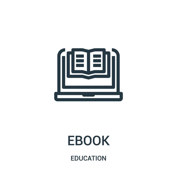 EBook simge vektör eğitim koleksiyonundan. İnce çizgi ebook anahat simgesini vektör çizim. Web ve mobil uygulamalar, logo, baskı ortamı kullanmak için doğrusal sembolü. — Stok Vektör