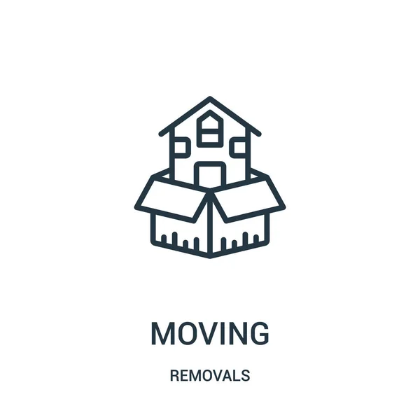 Moving icon vector from removals collection. Thin line moving outline icon vector illustration. Linear symbol for use on web and mobile apps, logo, print media. — Stock Vector