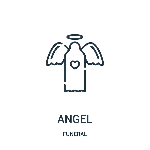Angel pictogram vector uit begrafenis collectie. Dunne lijn engel overzicht pictogram vectorillustratie. Lineaire symbool voor gebruik op het web en mobiele apps, logo, gedrukte media. — Stockvector