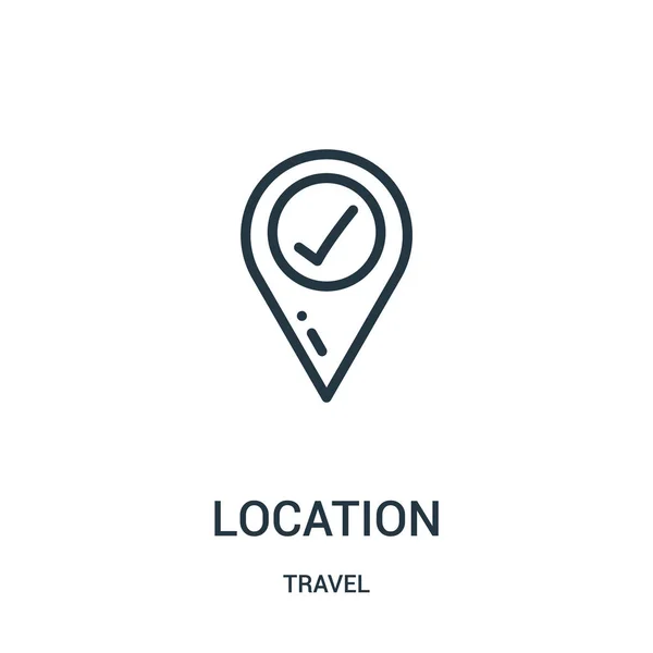 Vector icono de ubicación de la colección de viajes. Ilustración de vectores de iconos de ubicación de línea delgada. Símbolo lineal para su uso en aplicaciones web y móviles, logotipo, medios impresos . — Vector de stock