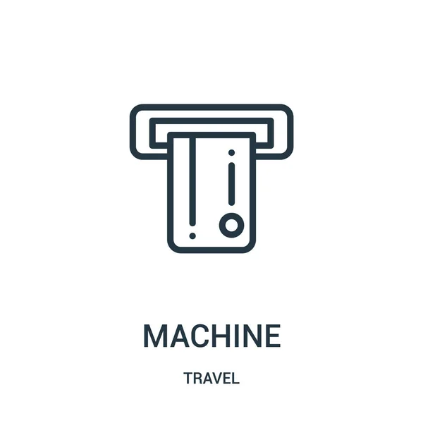 Vector icono de la máquina de la colección de viajes. Línea delgada máquina contorno icono vector ilustración. Símbolo lineal para su uso en aplicaciones web y móviles, logotipo, medios impresos . — Vector de stock