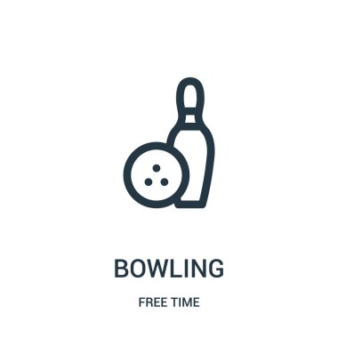 simge vektör serbest zaman koleksiyonundan Bovling. İnce çizgi bowling anahat simgesini vektör çizim. Web ve mobil uygulamalar, logo, baskı ortamı kullanmak için doğrusal sembolü.