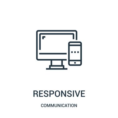 duyarlı simge vektör iletişim koleksiyonundan. İnce çizgi duyarlı anahat simgesini vektör çizim. Web ve mobil uygulamalar, logo, baskı ortamı kullanmak için doğrusal sembolü.