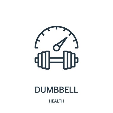 Dumbbell simge vektör sağlık koleksiyonundan. İnce çizgi dumbbell anahat simgesini vektör çizim. Web ve mobil uygulamalar, logo, baskı ortamı kullanmak için doğrusal sembolü.