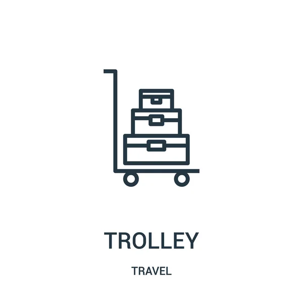 Vetor ícone trolley da coleção de viagens. Thin line trolley esboço ícone vetor ilustração. Símbolo linear para uso em aplicativos web e móveis, logotipo, mídia impressa . —  Vetores de Stock