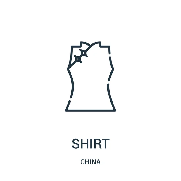 Vector de icono de camisa de la colección china. Línea delgada camisa contorno icono vector ilustración. Símbolo lineal para su uso en aplicaciones web y móviles, logotipo, medios impresos . — Vector de stock
