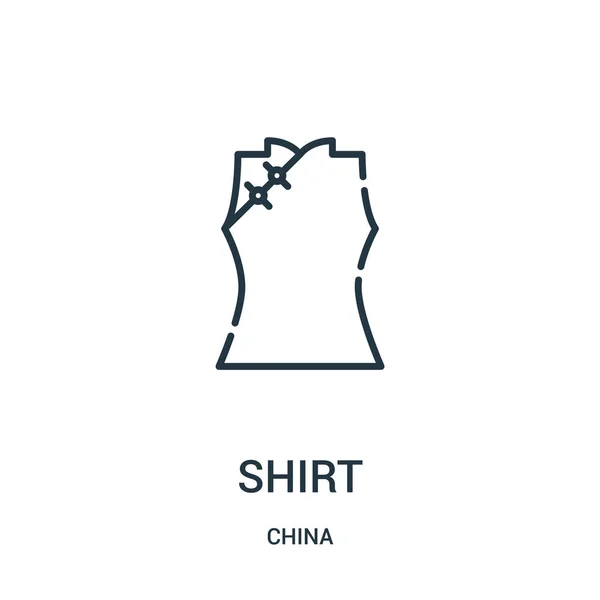 Vetor ícone camisa da coleção china. Linha fina camisa esboço ícone vetor ilustração. Símbolo linear para uso em aplicativos web e móveis, logotipo, mídia impressa . —  Vetores de Stock