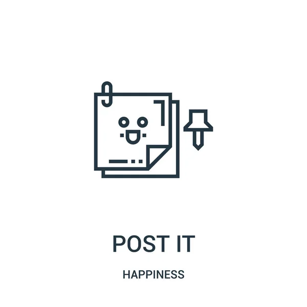 post it icon vector from happiness collection. Thin line post it