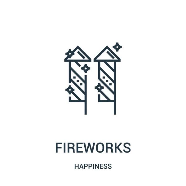 Aplikace Fireworks ikona Vektor z kolekce štěstí. Tenká linie ohňostroj osnovy ikonu vektorové ilustrace. Lineární symbol pro použití na web a mobilní aplikace, logo, tisková média. — Stockový vektor