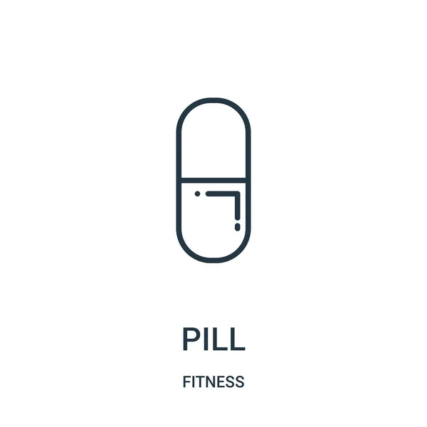 Pil pictogram vector uit fitness collectie. Dunne lijn pil overzicht pictogram vectorillustratie. Lineaire symbool voor gebruik op het web en mobiele apps, logo, gedrukte media. — Stockvector